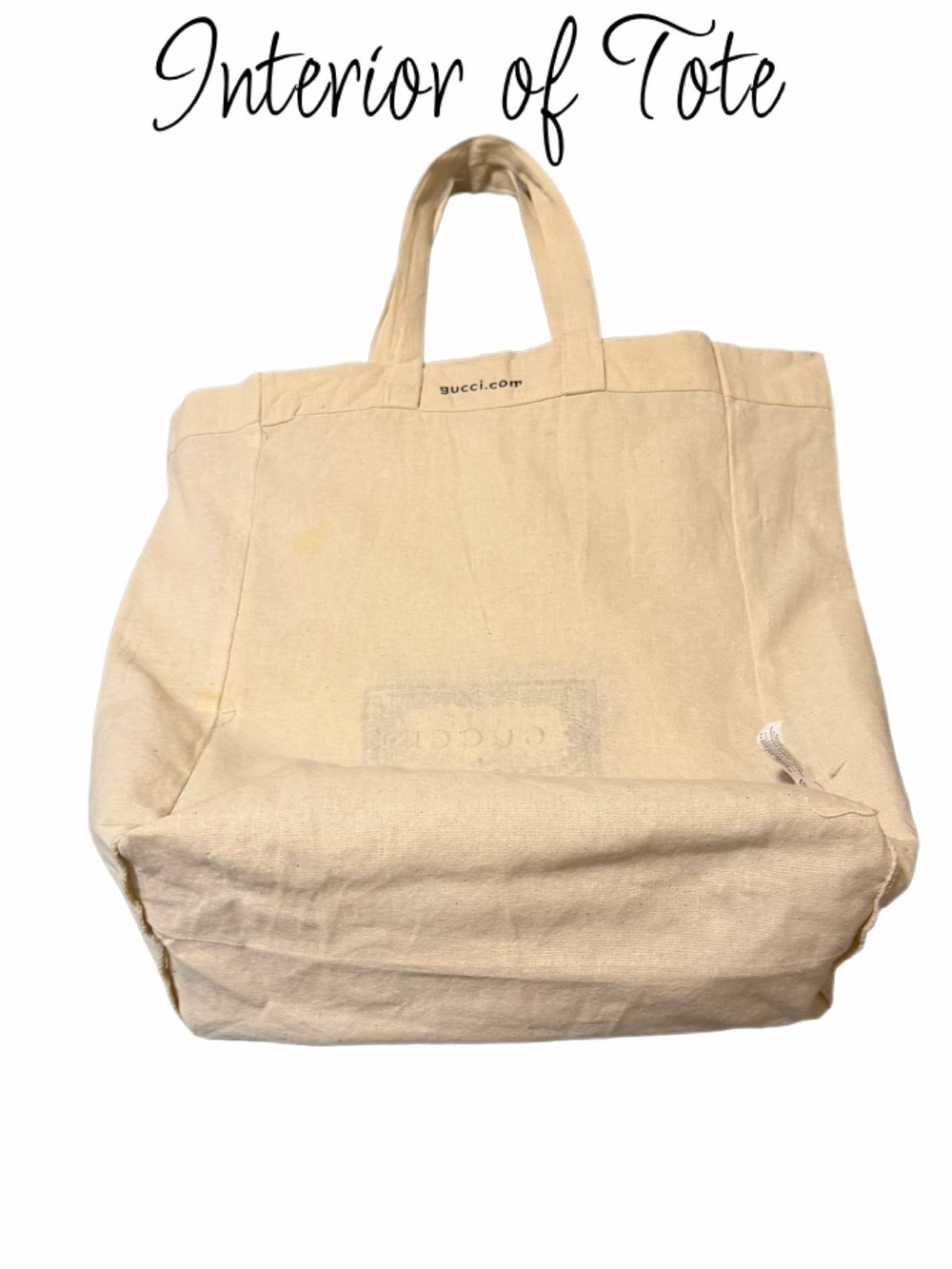 Authentic Gucci Canvas/Cotton Tote bag- labeled on both sides, very clean! - Picture 14 of 16